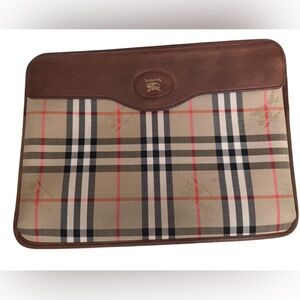 Burberrys Nova Check Attache,Clutch, IPad Briefcase